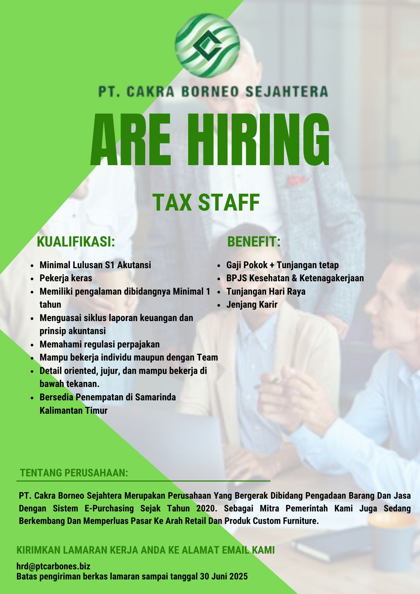 LOWONGAN KERJA TAX STAF